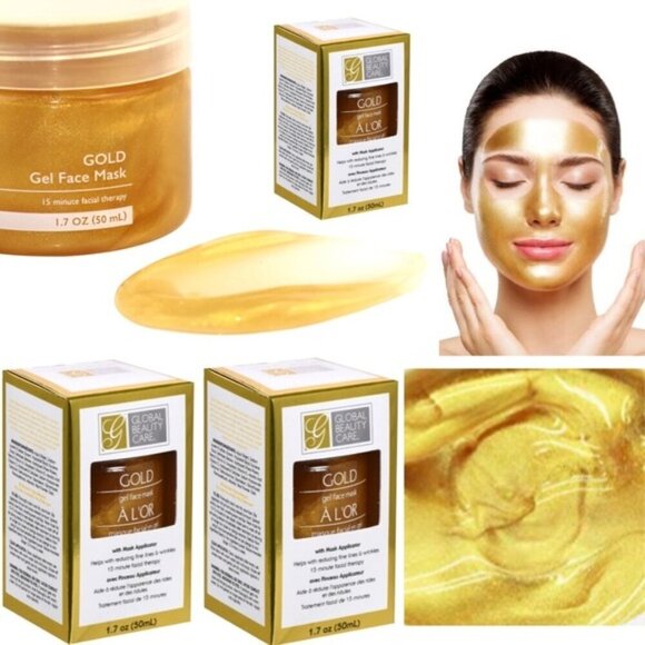 GBC Firming Gold Gel Face Mask & Applicator NIB - Picture 1 of 2